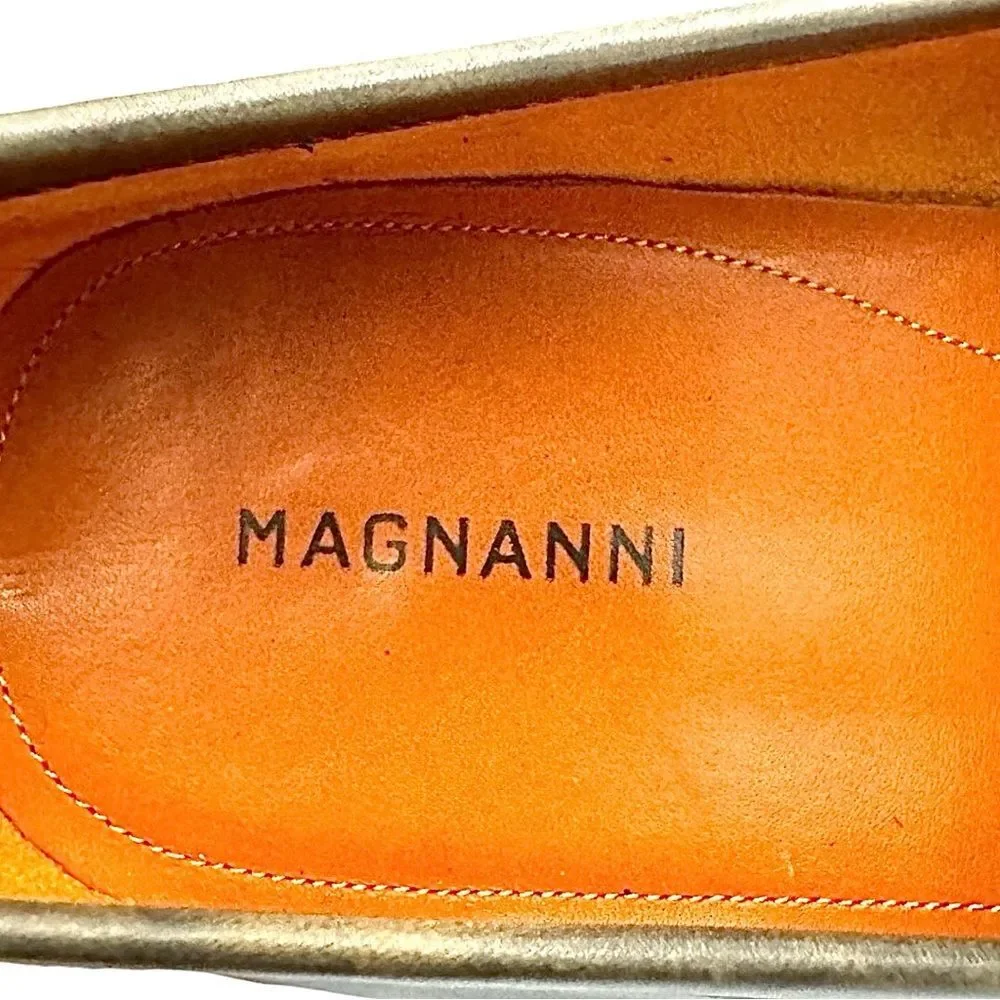 Magnanni Meruelo Penny Loafers Men’s 9.5 Catalux Grey Leather Slip-On Shoes